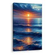Slika sončni odsev na valovih - 100x150