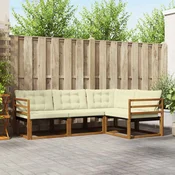 Set vanjskih sofa 4 kom. Prirodna i krem