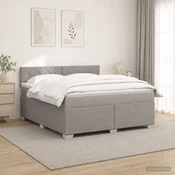 Vidaxl Postelja boxspring z vzmetnico Taupe 160 x 200 cm Blago