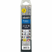 Set udarnih svedrov SDS-Plus FORCExBox ALPEN, 3-delni