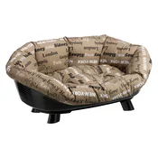 Ferplast pseca košara Siesta Deluxe crna s presvlakom Sofa - Cities - set velicine 6: košara + presvlaka + nožice