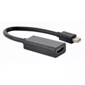 Gembird 4K mini display-port to HDMI adapter cable, black A-mDPM-HDMIF4K-01