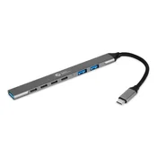 Bakker Elkhuizen BakkerElkhuizen BNECHUB3A4C USB-C Hub 7-u-1, 5Gbps, Crni/Sivi