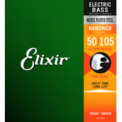 Set strun za 4-strunsko električno bas kitaro Nanoweb Medium Longscale Elixir