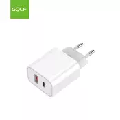 Kućni punjač usb beli GF-U15 PD+QC 20W