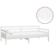 Vidaxl Dnevna postelja z vzmetnico 90x200 cm bela trdna borovina