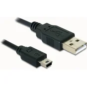 Kabel Delock USB 2.0 A-male & USB mini-B 5-pin moški, 1,5 metra