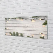 tulup.si Slika na akrilnem steklu Veje svetlega lesa 140x70 cm 4 obešalnika