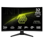 MSI Gaming monitor MAG 321CQF E18, WQHD zakrivljeni, 2560x1440, VA, 180Hz , 0.5ms, HDMI, DP