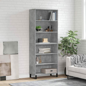 Greatstore Visoka komoda betonsko siva 69,5x32,5x180 cm inženirski les