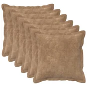 vidaXL Prevleka za blazino 6 pcs HOUTEN Taupe 35 x 35 cm Mikrofibra