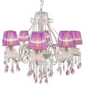 Casa Padrino luxury baroque crystal chandelier silver/purple A� 58 cm - Magnificent living room chandelier in baroque style - Hotel chandelier - Baroque crystal lights - Baroque interior
