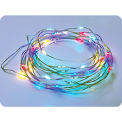 ACA Lighting LED dekorativna veriga 10m, 100LED, RGB, 8 funkcij, z adapterjem, srebrni baker [X01100312]