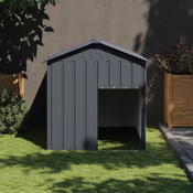 Kucica za pse s krovom antracit 117x153x123 cm pocincani celik