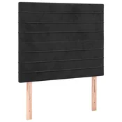 Vidaxl Vzglavje postelje črno 100x5x118/128 cm žametno