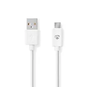 Nedis Kabel USB-C na USB-C, 3 m, 60 W, 480 Mbps, črne barve