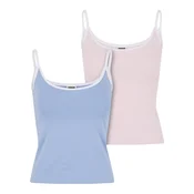 Urban Classics Top modra/svetlo roza/bela