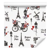 Tapeta I Love Paris za dnevno sobo in spalnico 50x1000 cm