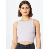 Ladies Cropped Rib Top Lilac