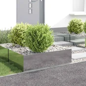 Ograda oko Travnjaka 4 pcs 100 x 60 x 35 cm Celik Srebrna