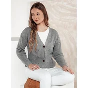 Sweter damski rozpinany KNITVIA jasnoszary Dstreet