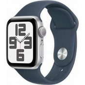 Apple Watch SE GPS, srebrno aluminijsko kucište od 40 mm sa sportskim remencicem oluje plave boje - M/L