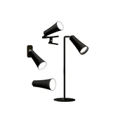 Črna LED namizna svetilka (višina 47,5 cm) 4in1 – Brandani