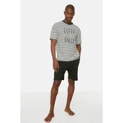 Trendyol Black Regular Fit Knitted Summer Shorts Pajamas Set