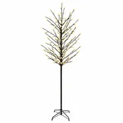 Vidaxl LED božično drevo v obliki krogle Črna 210 cm Jeklo 250 LED