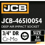 JCB UDARNI NASTAVAK DUBOKI 3/4 Cr-Mo 6-šofer 54mm ZAVRTNJA KLJUC