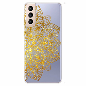 Ovitek za Samsung S22 5G | Prozoren, Zlata mandala