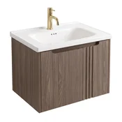 Kopalniška omarica z umivalnikom Rea Rivo DB86-60L-1 Dark 60cm