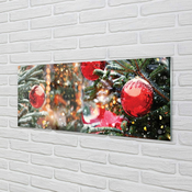 tulup.si Slika na akrilnem steklu Sneg novoletne jelke baubles 140x70 cm 4 obešalnika