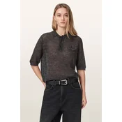 AllSaints  pletena polo majica ženska z volno ANABEL POLO TEE
