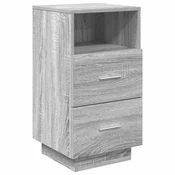 Vidaxl Nočna omarica z 2 predaloma siva sonoma 36x36x68 cm