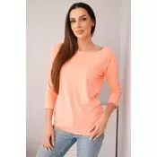 Ženska bluza z ladjastim izrezom, lososova