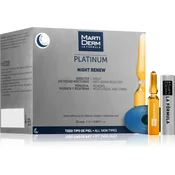 MartiDerm Platinum Night Renew, nočni balzam za obraz proti staranju v ampulah 30 x 2 ml