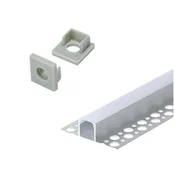 master LED ALU profil VGRADNI 2m za LED trak za v mavčno ploščo – knauf srebrna izbočen