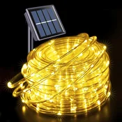 KJB Solarna svetlobna cev 12 m, 100 LED, topla bela svetloba, IP65