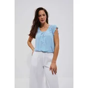 Marisse Womens Shirt L-Ko-4036 White_Fresh Blue