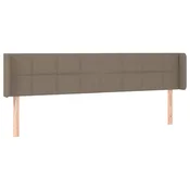 Vidaxl Vzglavje z ušesi taupe 163x16x78/88 cm blago