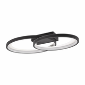 Črna/bela LED stropna svetilka 30x57 cm Malaga – Trio