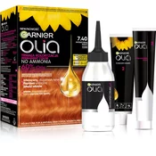 Garnier Olia Big Kit permanentna barva za lase odtenek 7.40 Intensywna Mied 1 kos
