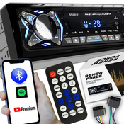 Dexxer 1DIN 12V LCD FM avtoradio 4x25W 2x USB Bluetooth SD + daljinec