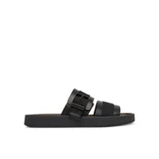 Calvin Klein Natikači Ergon Buckle Sandal Wb Lth Aop HM0HM02096 Črna
