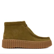 Clarks za ženske. 26183872 Torhill Moss Usnjeni čevlji zelena (37), Ravna stran, Čipke, Priložnostno