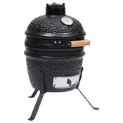 vidaXL Kamado žar za dimljenje 2 v 1 iz keramike 56 cm črn