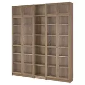 BILLY / OXBERG Biblioteka sa stak.vratima/dod.elem, im. hrastovine, 200x30x237 cm