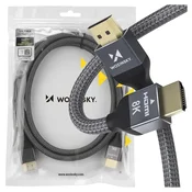 shumee Kabel HDMI 2.1 8K 60 Hz 48 Gbps 4K 120 Hz 2K 144 Hz 5 m srebrn