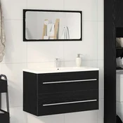 vidaXL Omarica za umivalnik črn hrast 80x38,5x48 cm inženirski les
